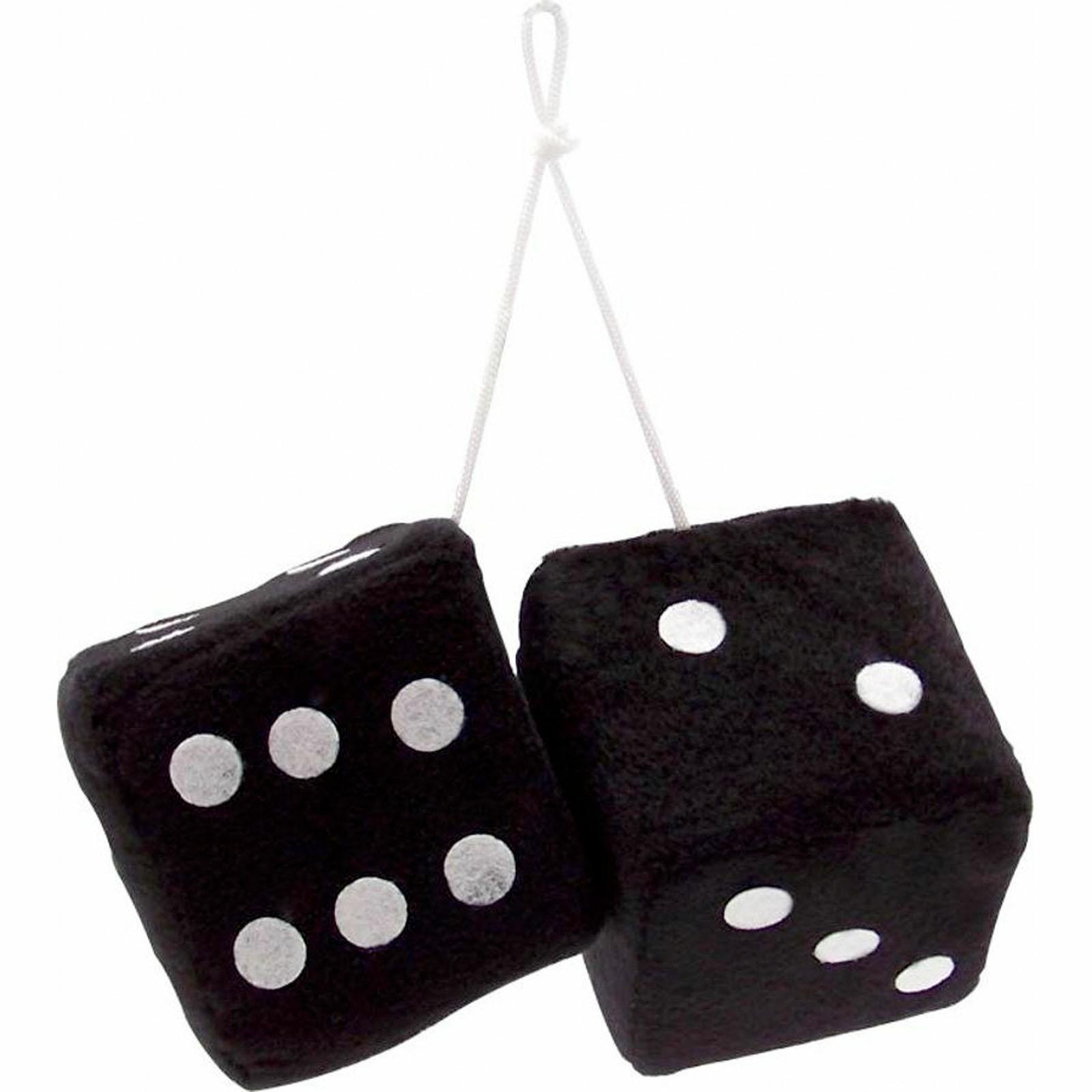 Fuzzy Car Dice Black BIG 3inches eBay