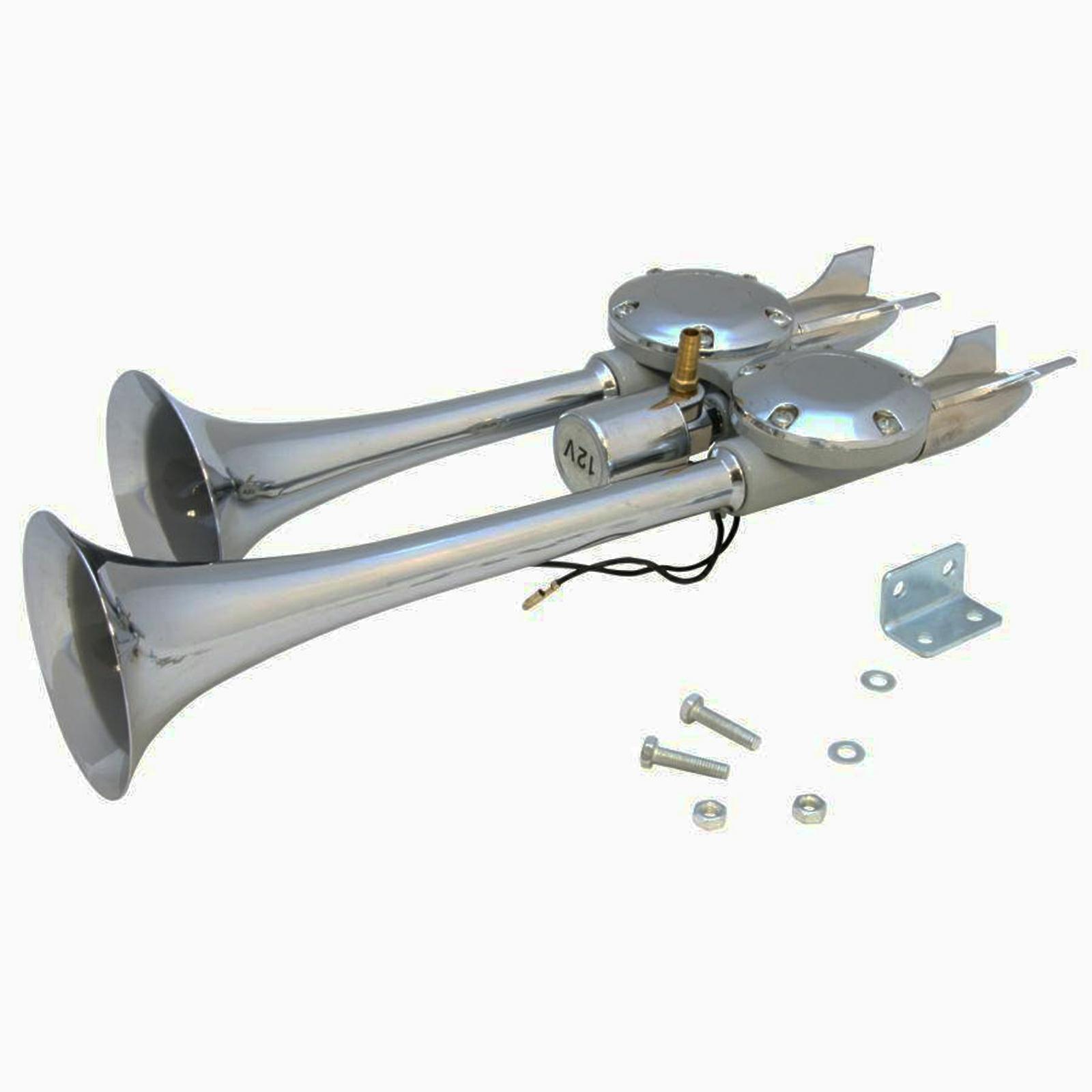 Air Horn Vintage Yankee Chrome Truck Train Dual Trumpet Lowrider