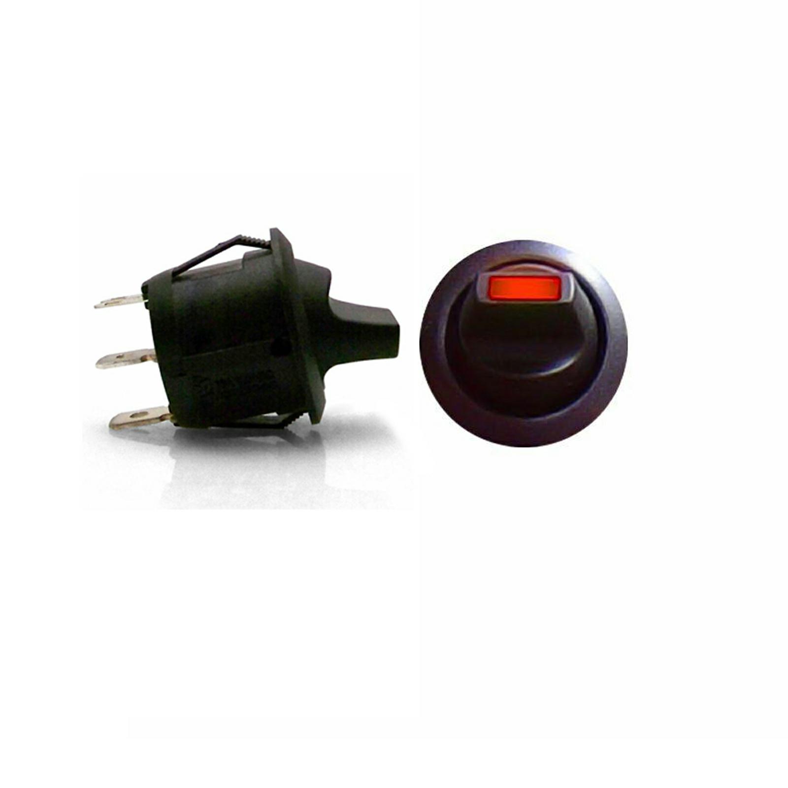 12V 15A 3 pin round Rocker Toggle Switch RED LED fog light CAR BOAT RV