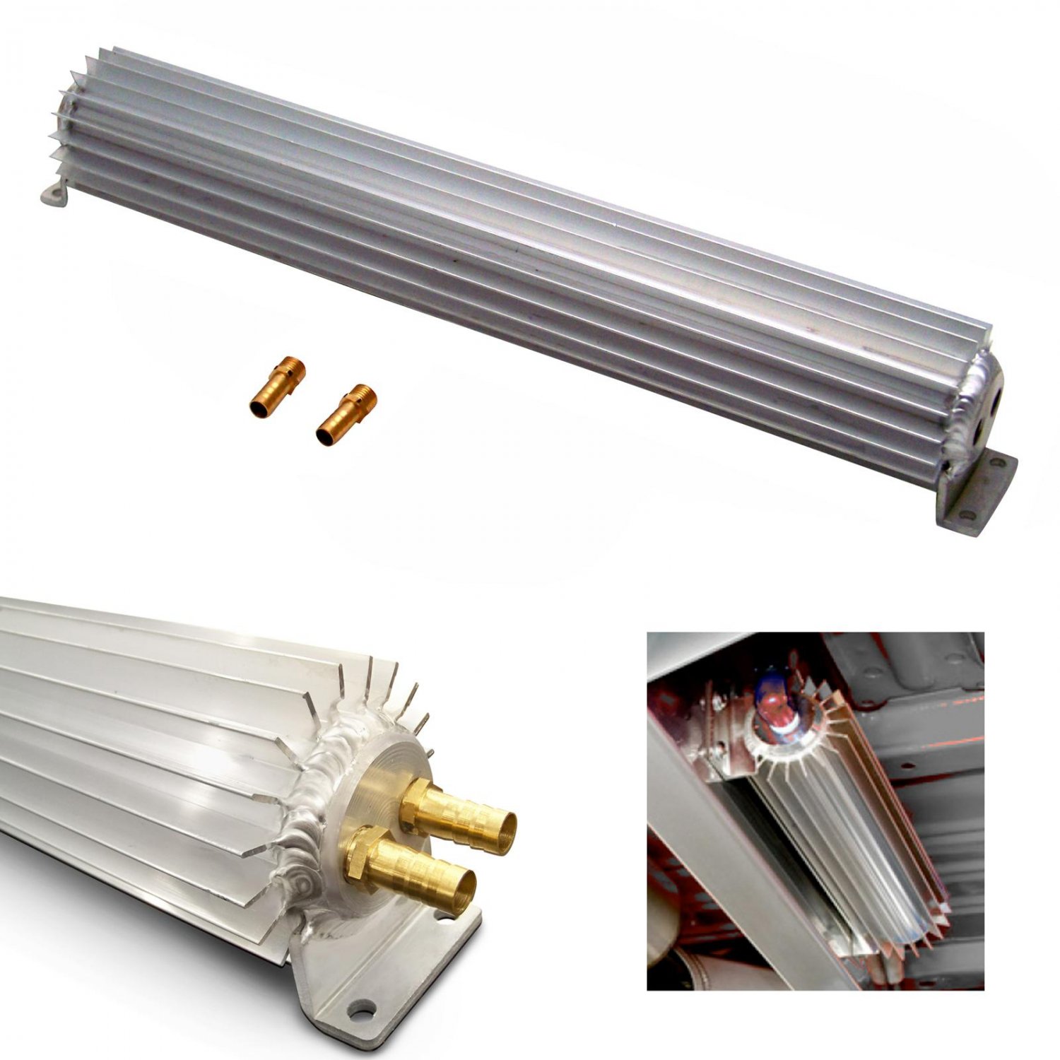 18 inch Dual Pass Frame Mount Transmission Oil Cooler ford AOD C6 C4 TH