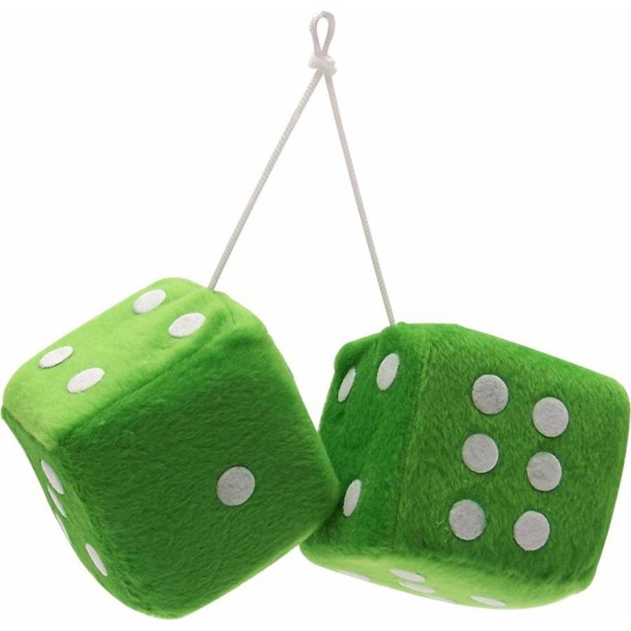 AUTOMOBILE CAR FUZZY DICE SET OF 2 WITH STRING VARIOUS COLORS 3 CUBES