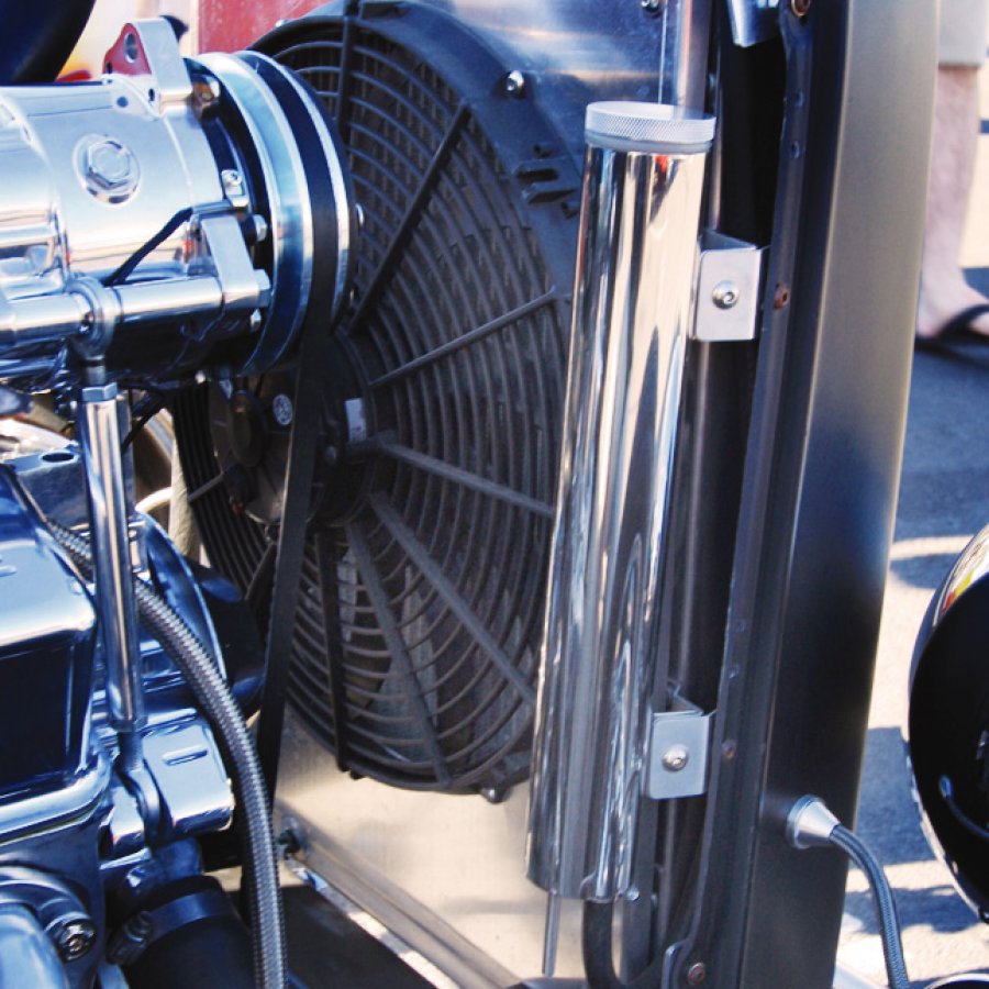 1955 1957 Chevy Bel Air 13” Polished Billet Radiator Overflow Cooling