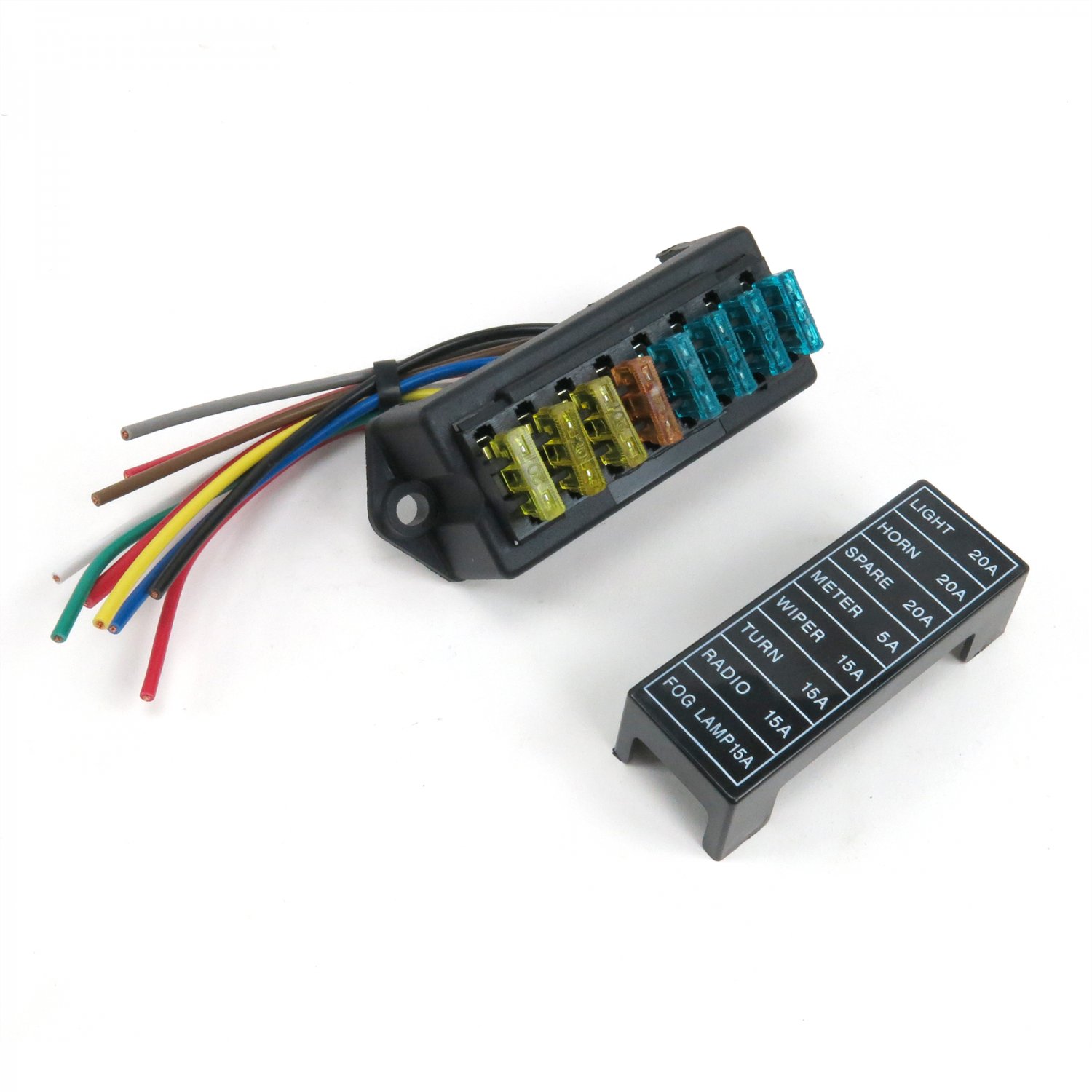 Universal 8 ATC Fuse Block with Cover Keep It Clean KICKFB1 truck custom muscle