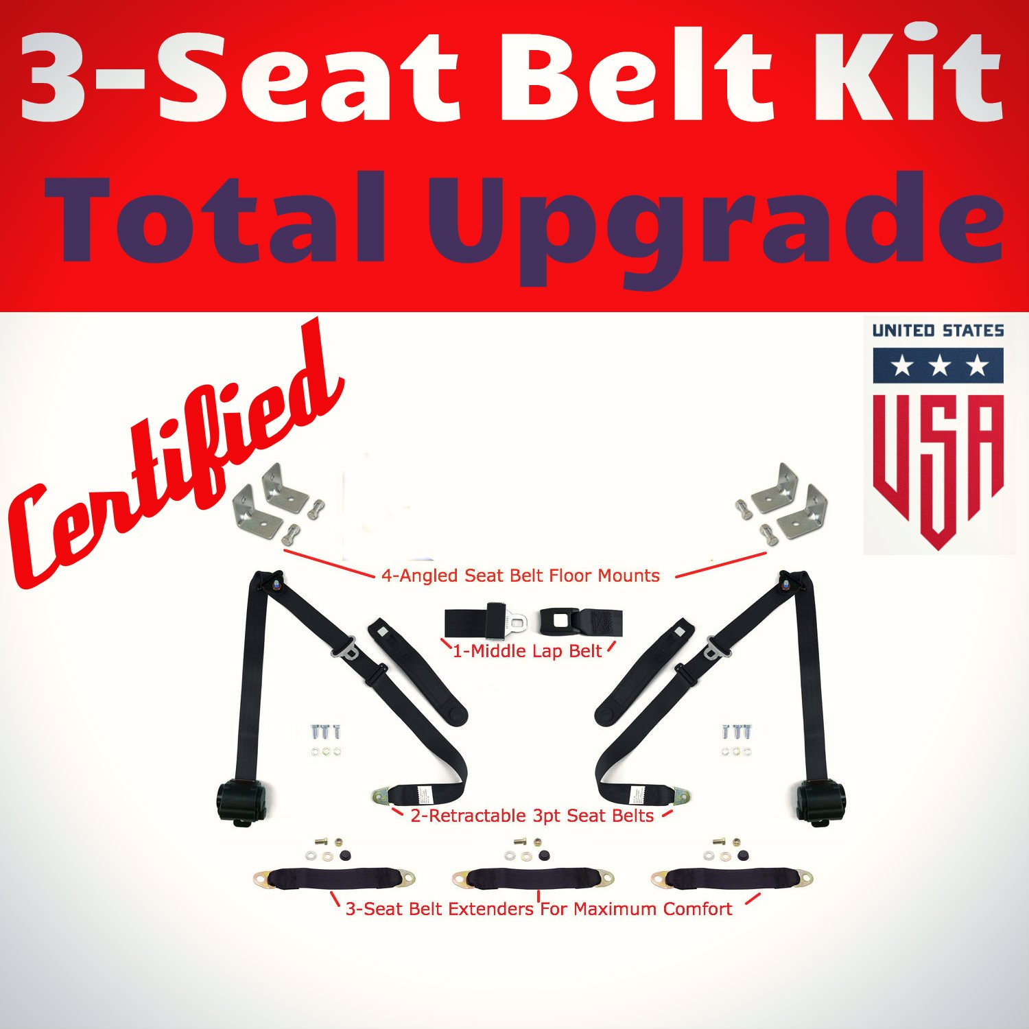 1985 Chevrolet K5 Blazer 3 Seat Belt Bench Retractable Upgrade SET eBay