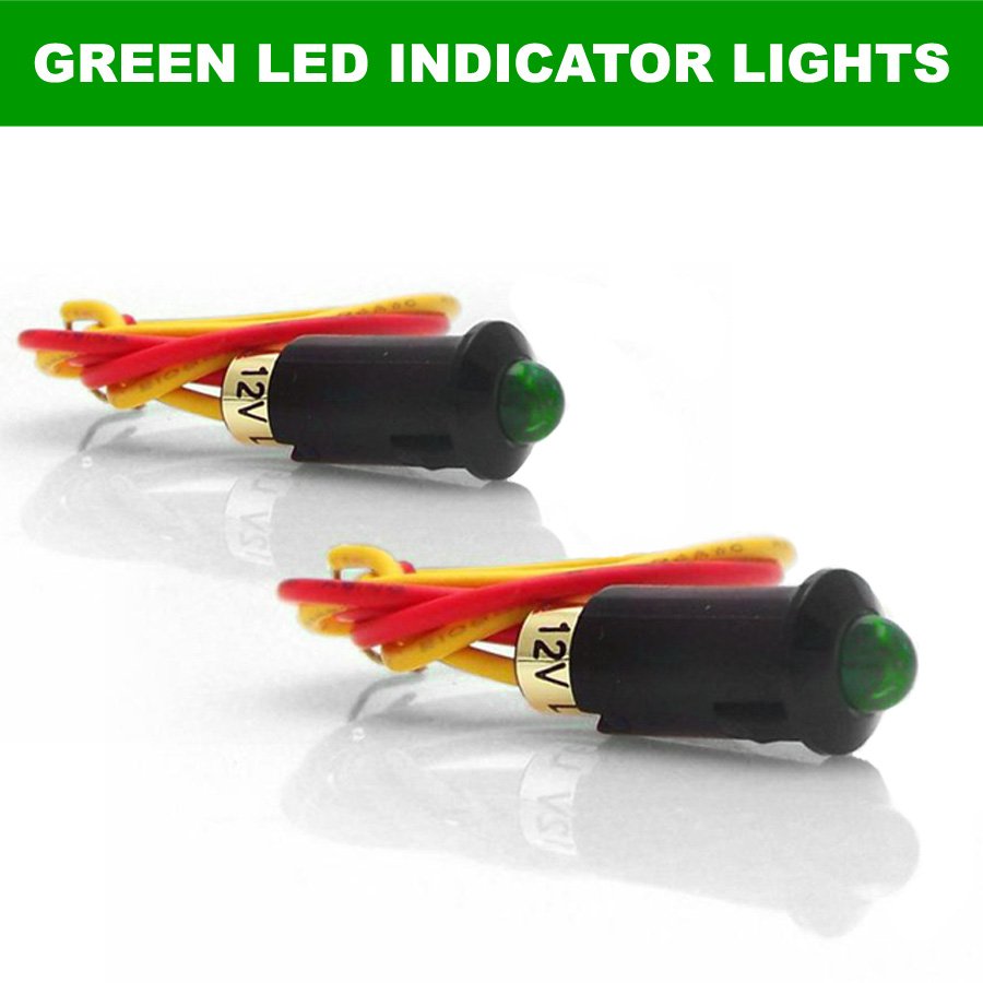 Buy 2 5mm 12v Green Led Dash Indicator Lights Fits 1961