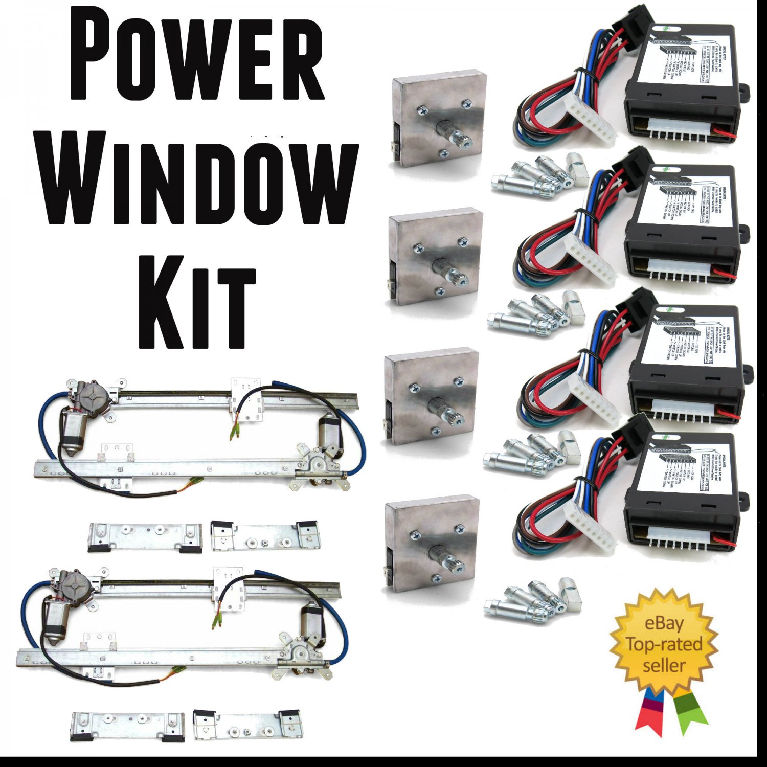 1955 Chevrolet Bel Air 4Door Flat Glass Power Window Kit new custom