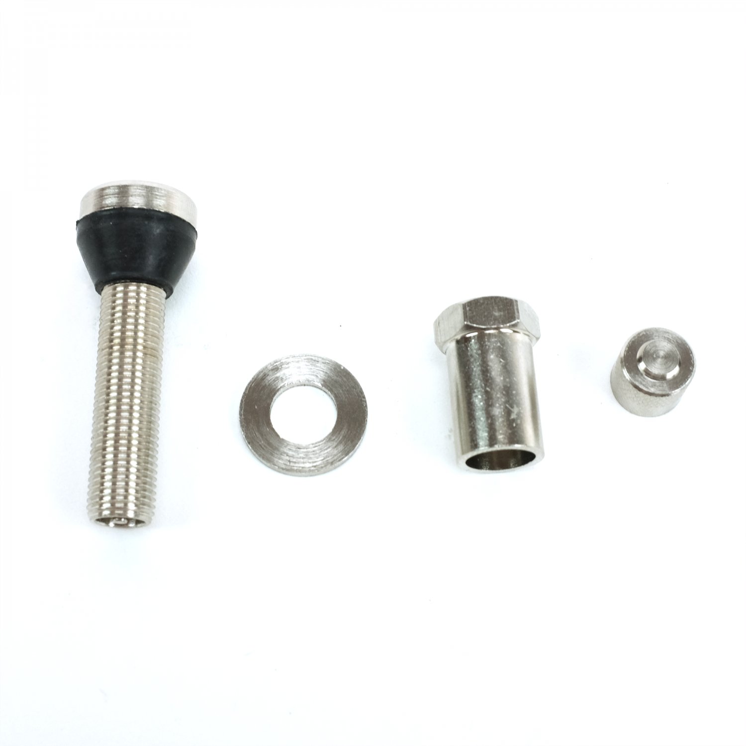 Bolt On Tire Valve Stems Chrome Metal High Pressure Flush With Stem