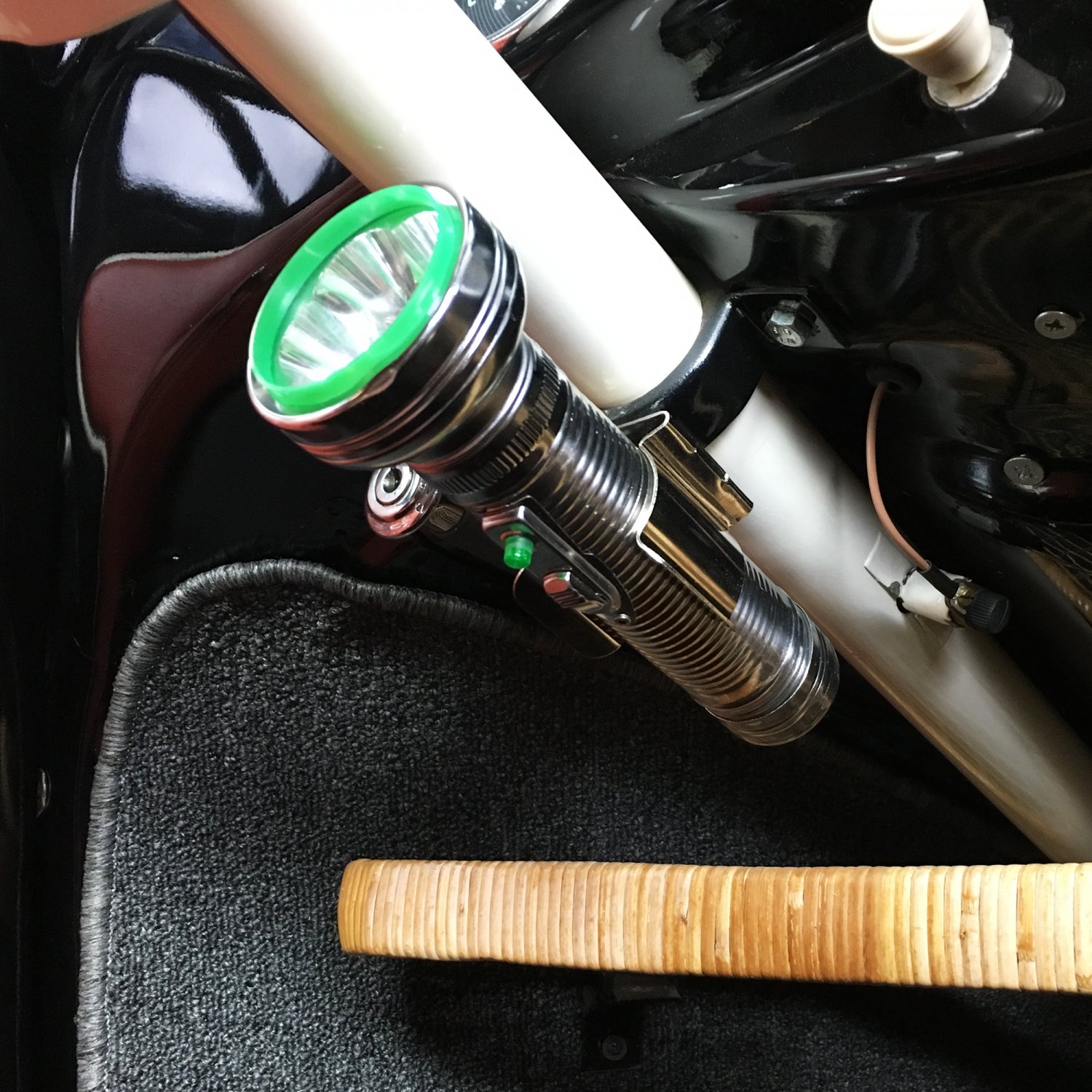 Vintage Style Flashlight w Holder Custom Car Motorcyle Pickup Truck Hot