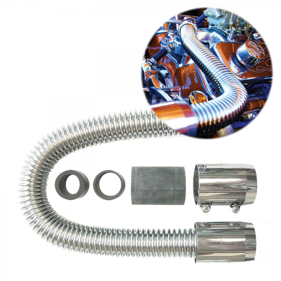 24 Flexible Stainless Steel Upper or Lower Radiator Hose Kit with