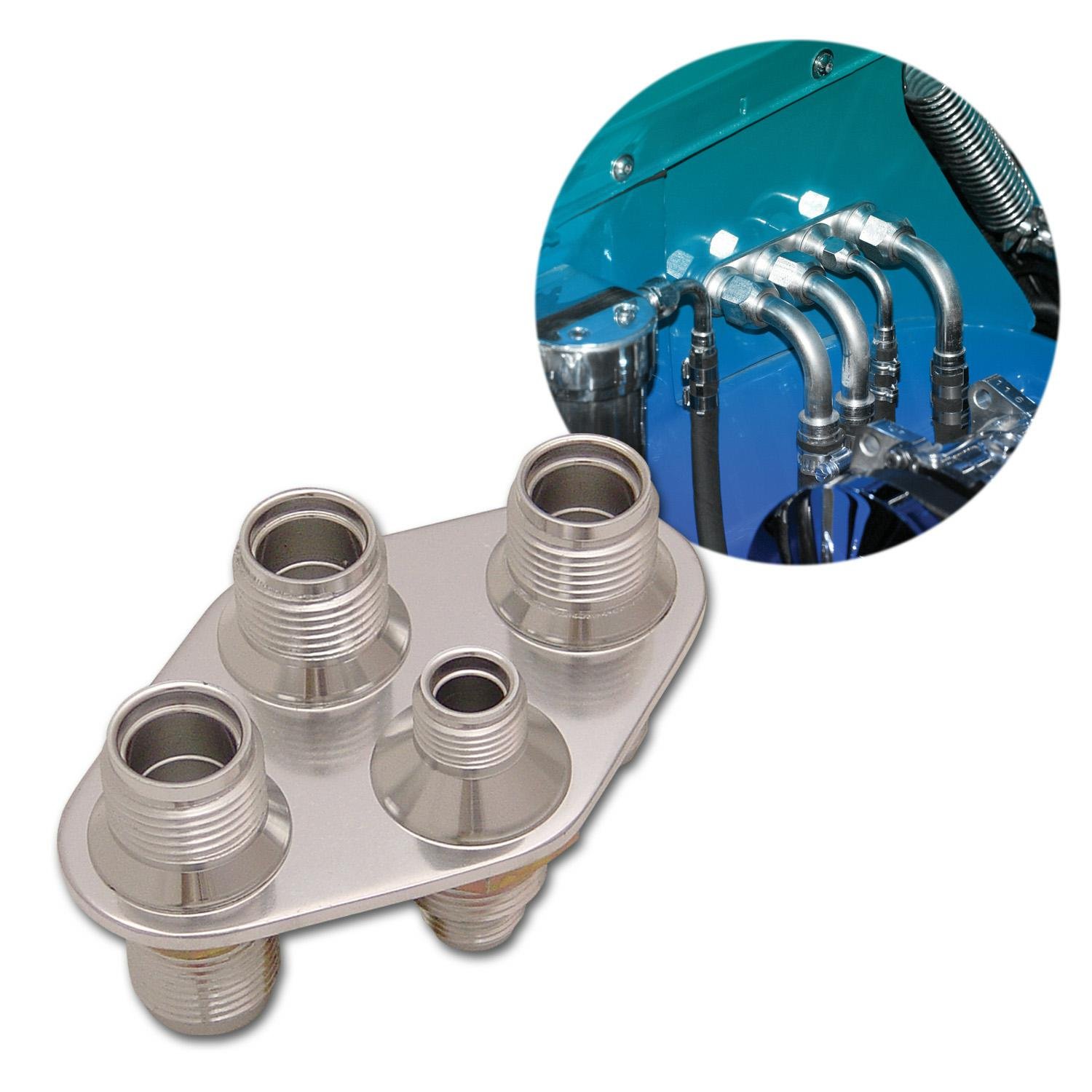 4 Port AC / Heater Bulkhead Kit 3 10AN and 1 6AN fitting aeroquip aeroflow hose