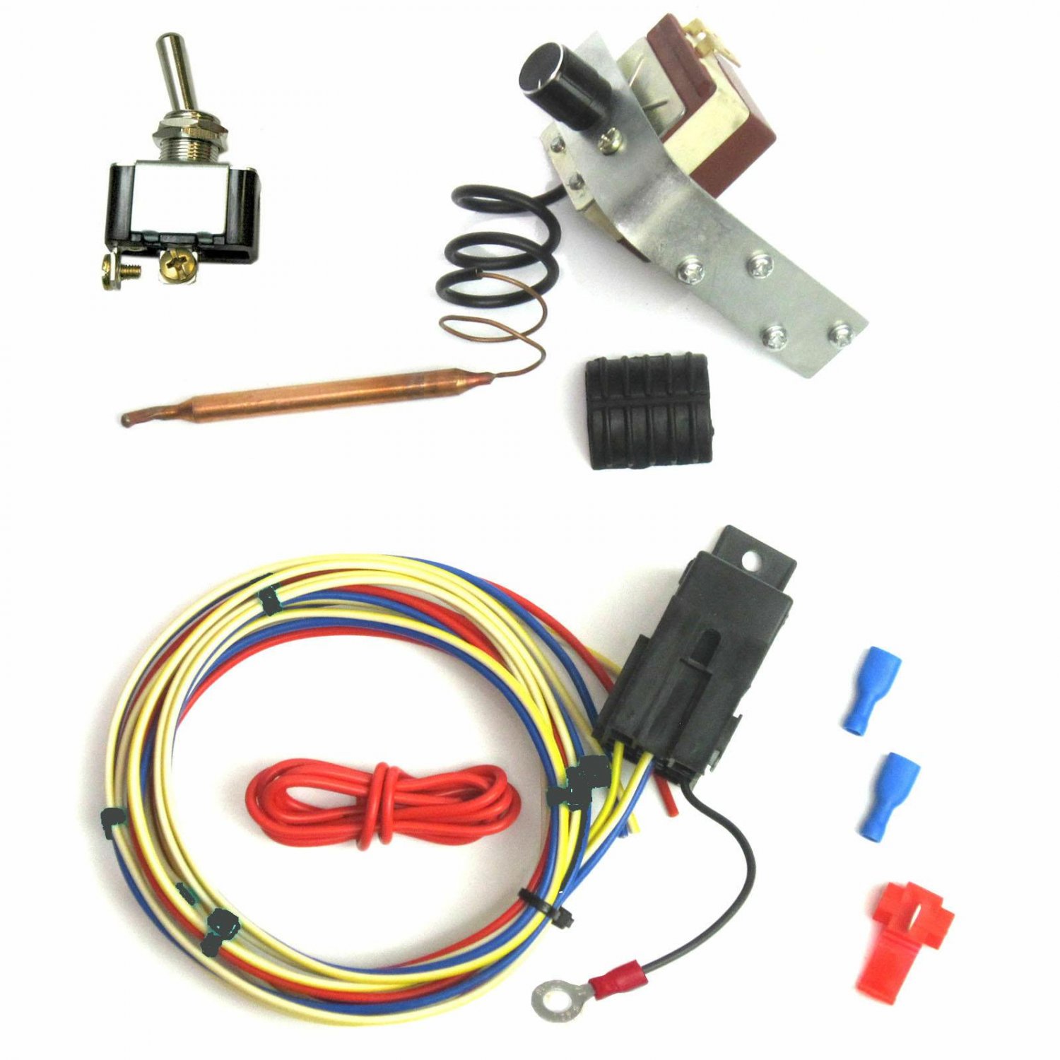 Electric Fan Temperature Switch W/ OVERRIDE Dial Adjustable 185240 eBay