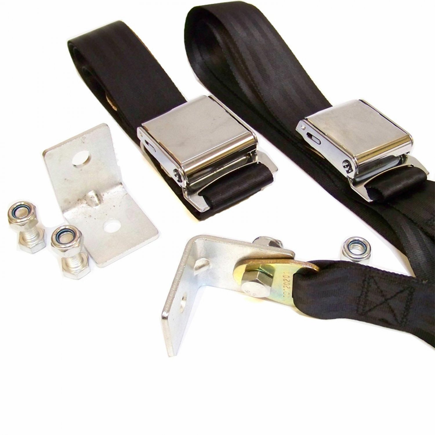 Black Airplane 2Point Lap Seat Belt Retrofit Kit (PER SINGLE BELT) ATW853
