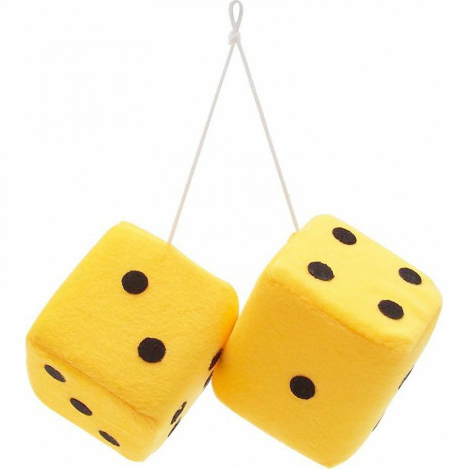 Fuzzy Car Dice YELLOW BIG 3inches pittsburgh steelers
