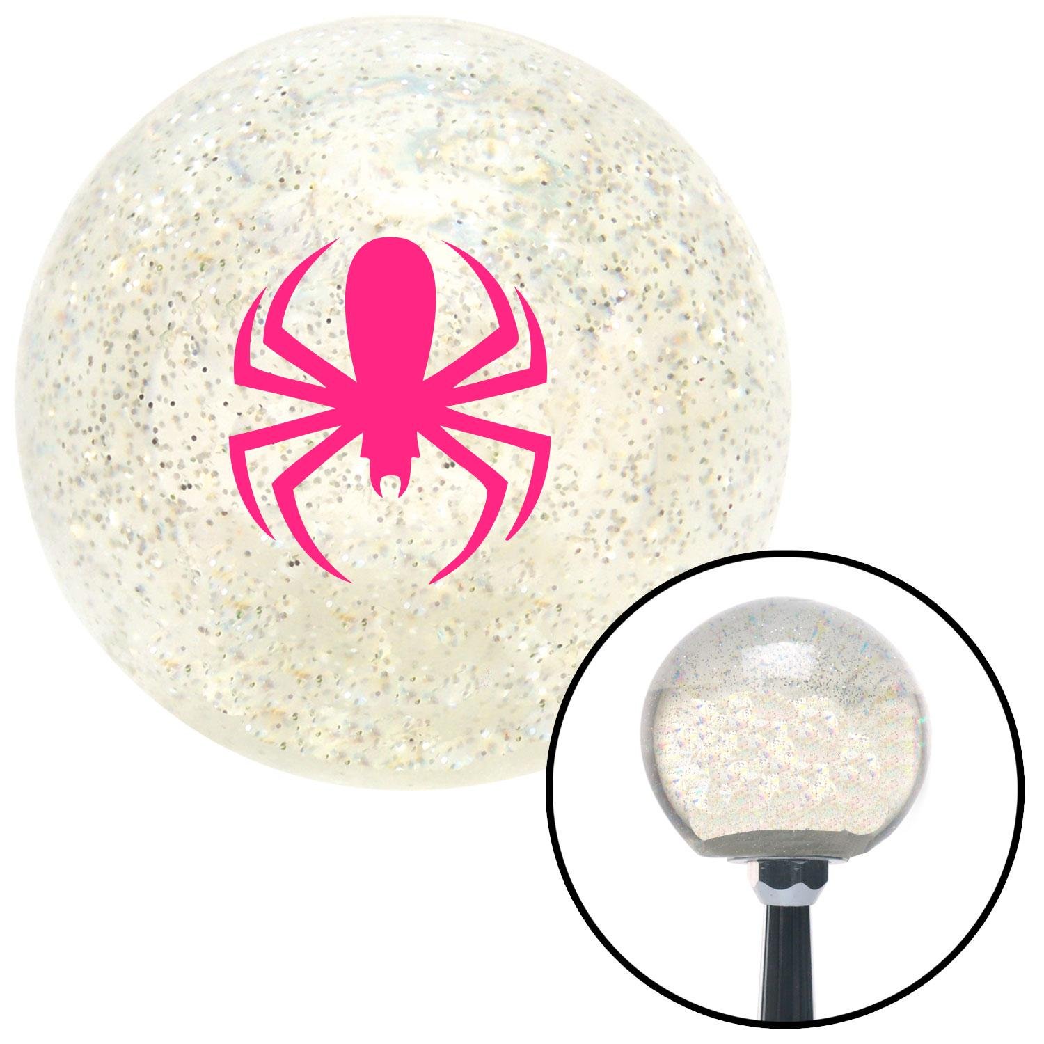 Pink Spider Clear Metal Flake Shift Knob w/ M16x1.5 Insert Shifter Auto ...