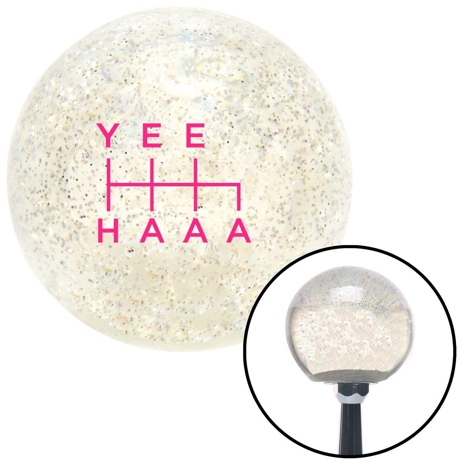Yee Haaa Pink Yee Haaa Clear Metal Flake Shift Knob w/ M16x1.5 Insert Shifter ...