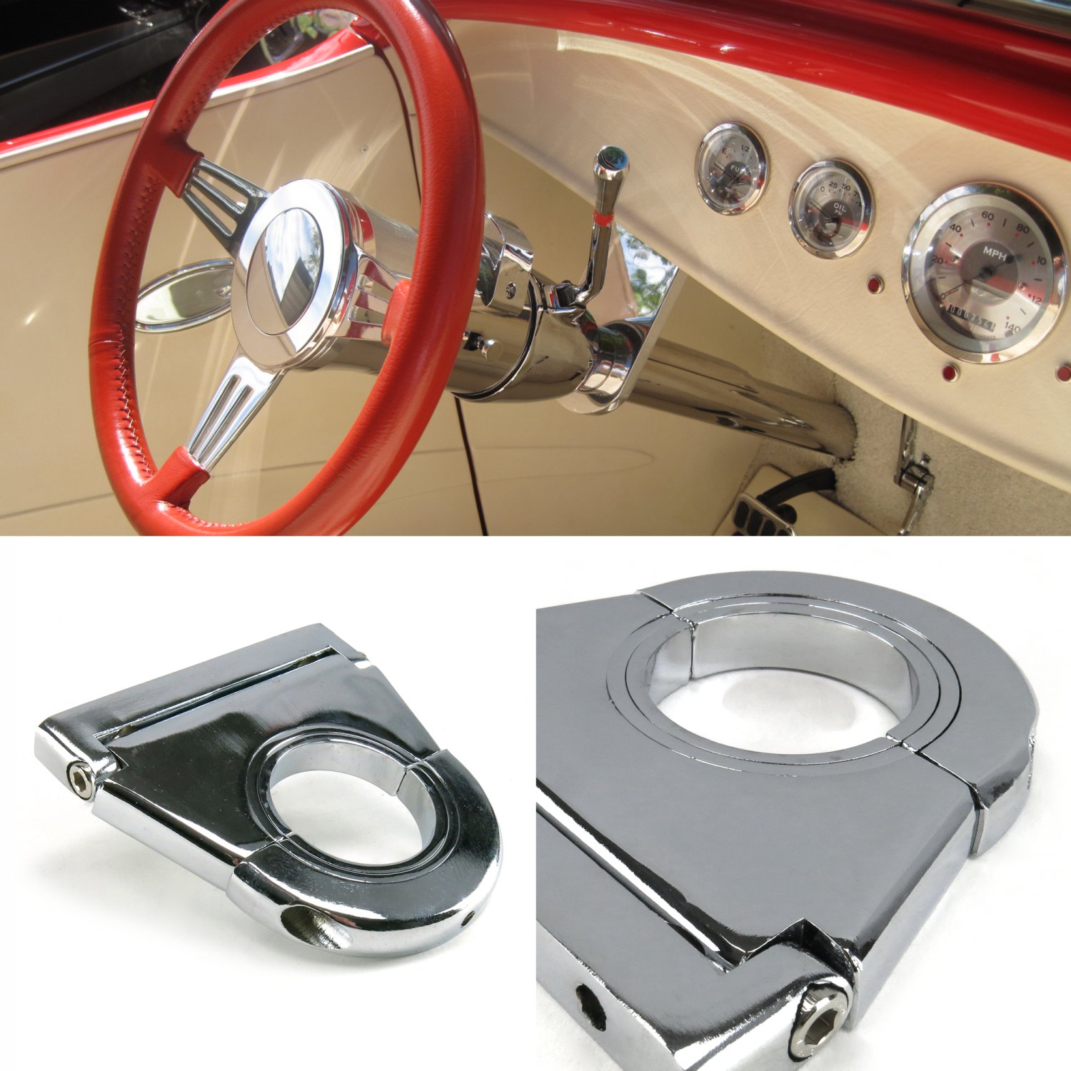 2.5 Inch Swivel Billet Column Drop with Ringloc Adjustable Column Hole ...