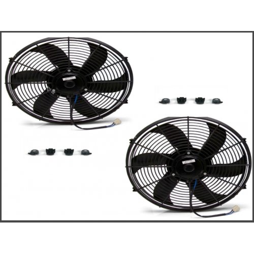2x 6" inch 12V Universal Slim Fan Electric Radiator Cooling 12V Mount Kit 