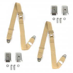 Ford Fairlane 1962 - 1965 Standard 2pt Tan Belt Kit w  display picture 1