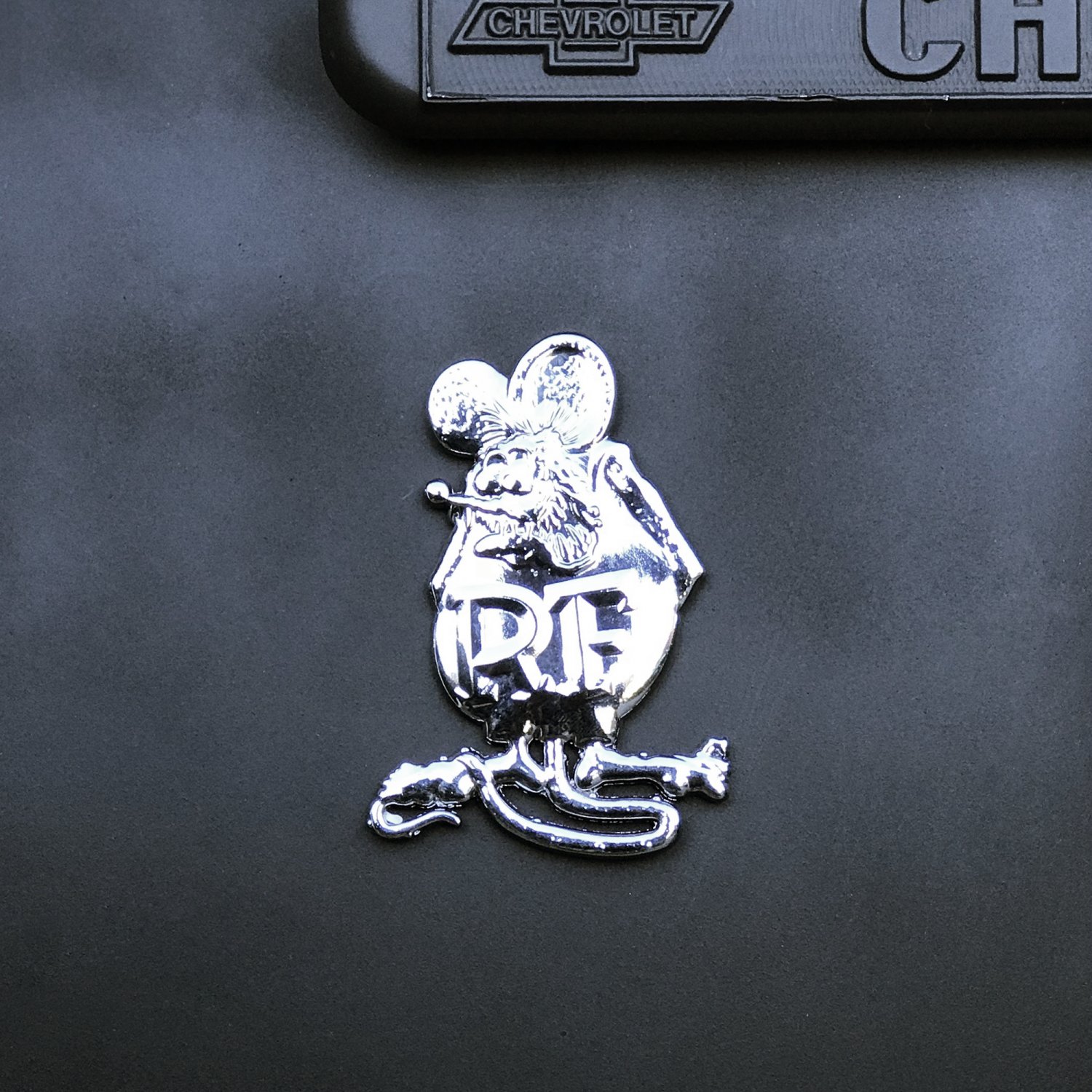 RAT FINK METAL EMBLEM 3 1//8th inches Chrome Car Badge suit Chevrolet RatFi...
